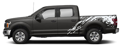 Ford F-150 Mud Splash Bed Decals (Pair) : Vinyl Graphics Kit Fits (2015-2020)
