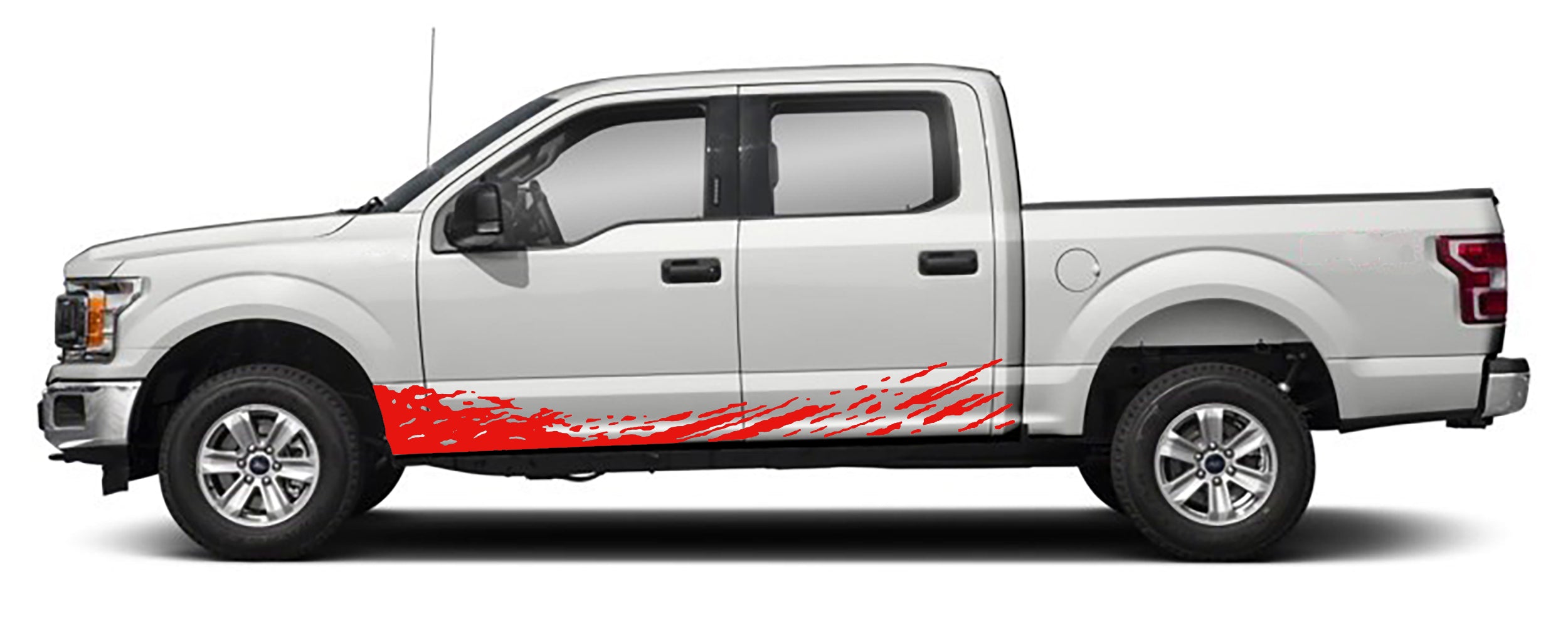 Ford F-150 Mud Splash Rocker Stripe Decals (Pair) : Vinyl Graphics Kit Fits (2015-2020)
