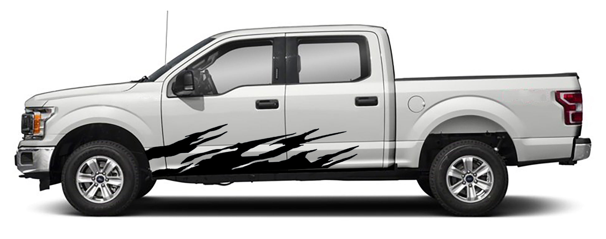 Ford F-150 Brush Rocker Stripes Decals (Pair) : Vinyl Graphics Kit Fits (2015-2020)
