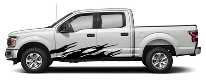 Ford F-150 Brush Rocker Stripes Decals (Pair) : Vinyl Graphics Kit Fits (2015-2020)