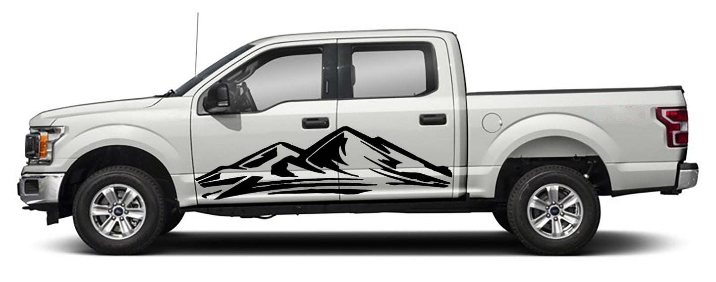 Ford F-150 Giant Mountain Mount Door Decals (Pair) : Vinyl Graphics Kit Fits (2015-2020)
