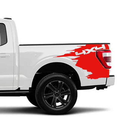 Ford F-150 4x4 Bed Decals (Pair) : Vinyl Graphics Kit Fits (2021-2023)