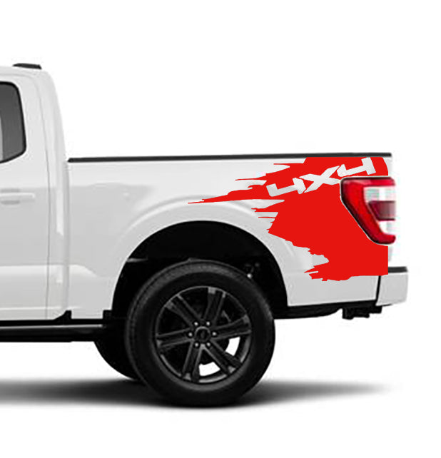 Ford F-150 4x4 Bed Decals (Pair) : Vinyl Graphics Kit Fits (2021-2023)