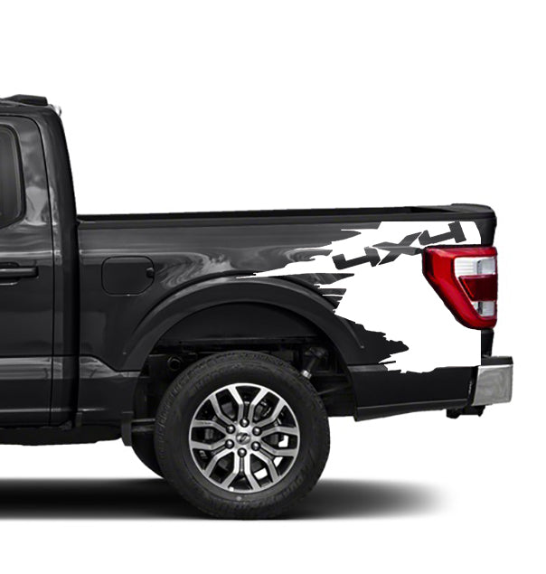 Ford F-150 4x4 Bed Decals (Pair) : Vinyl Graphics Kit Fits (2021-2023)