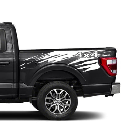 Ford F-150 Mudslinger Bed Decals (Pair) : Vinyl Graphics Kit Fits (2021-2023)