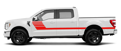 Ford F-150 Hockey Side Stripe Decals (Pair) : Vinyl Graphics Kit Fits (2021-2023)