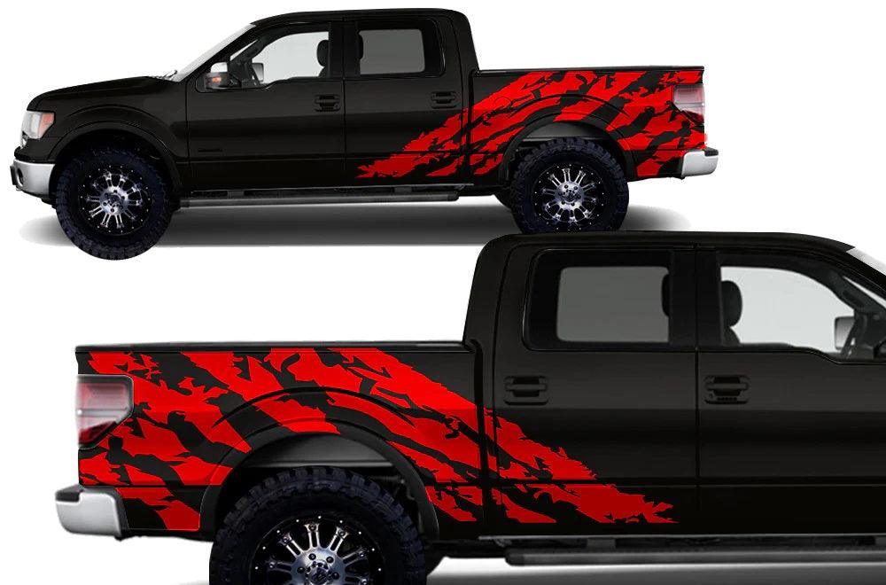Ford F-150 (2009-2014) | Custom Decal, Graphics and Stickers - Shredded Bed Kit - Jkprostickers