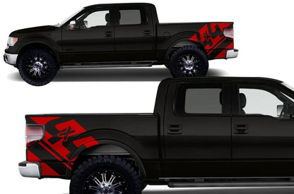 Ford F-150 (2009-2014) | Custom Decals, Graphics and Stickers - 4X4 Bed Kit - Jkprostickers
