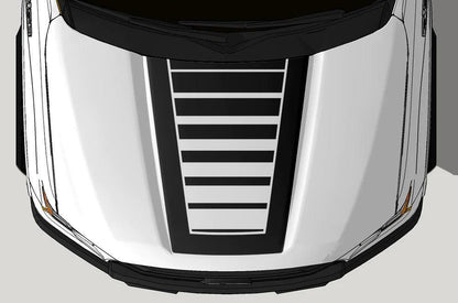 Ford F-150 Strobe Style Hood Decal : Vinyl Graphics Kit Fits (2015-2020)