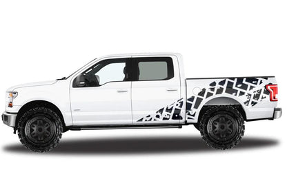Ford F-150 Tire Track Side Decals (Pair) : Vinyl Graphics Kit Fits (2015-2020)