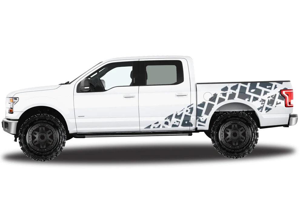 Ford F-150 (2015-2020) | Custom Decals, Graphics and Stickers - Tire Track Kit - Jkprostickers