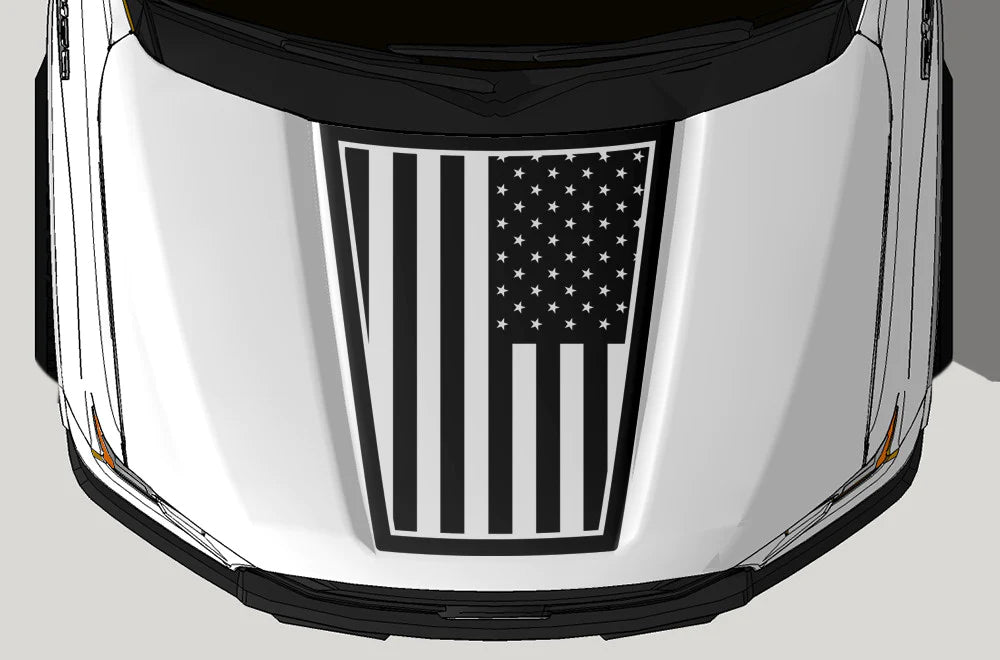 Ford F-150 US Flag Hood Decal : Vinyl Graphics Kit Fits (2015-2020)