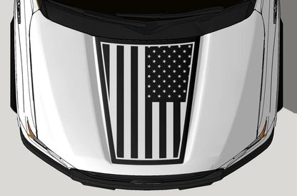 Ford F-150 US Flag Hood Decal : Vinyl Graphics Kit Fits (2015-2020)