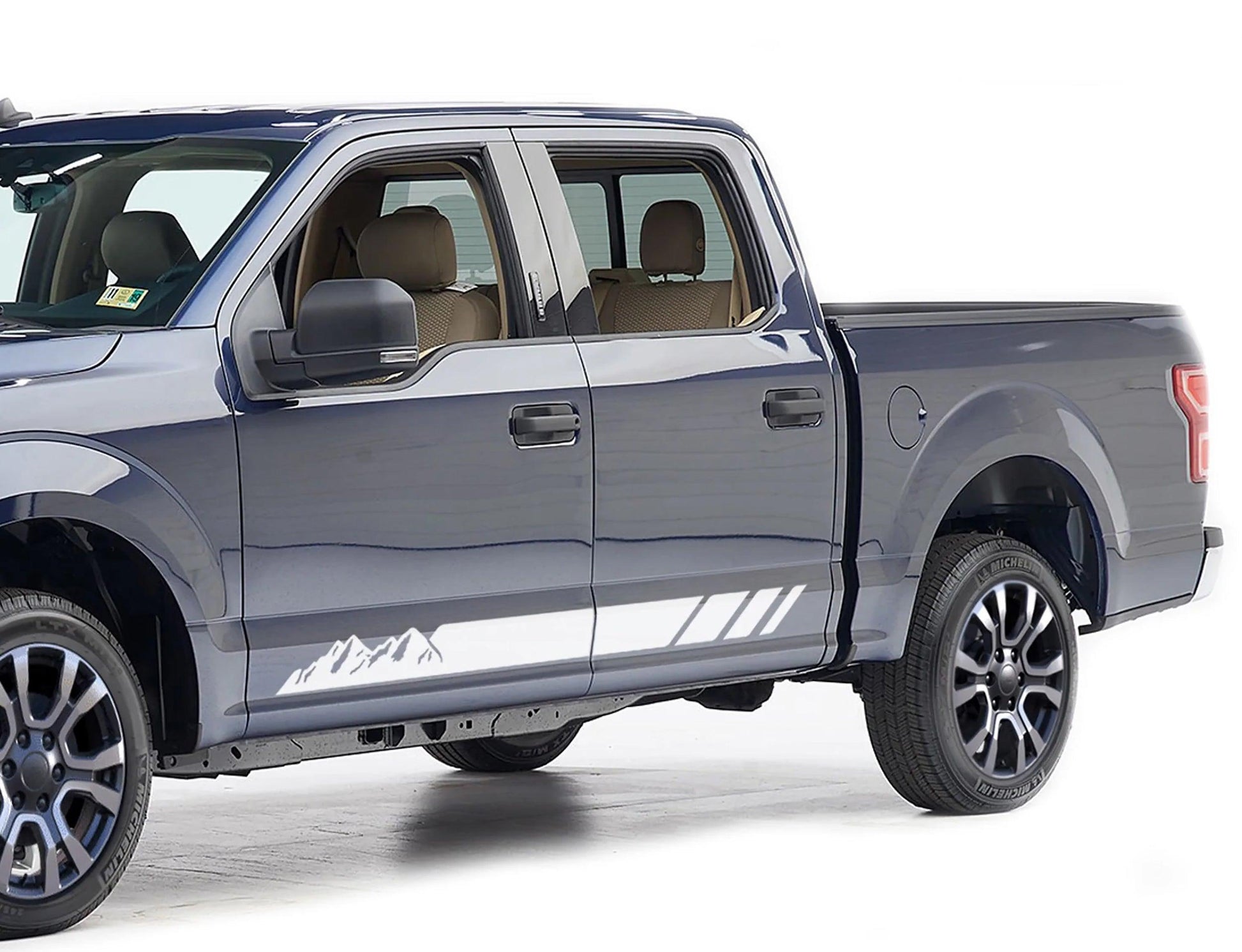 Ford F-150 (2015-2020) Custom Decals, Graphics and Stickers - Mountain Rocker Stripe Kit - Jkprostickers