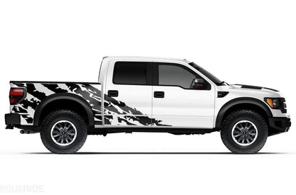 Ford F-150 SVT Raptor Shred Bed Decals (Pair) : Vinyl Graphics Kit Fits (2010-2014)