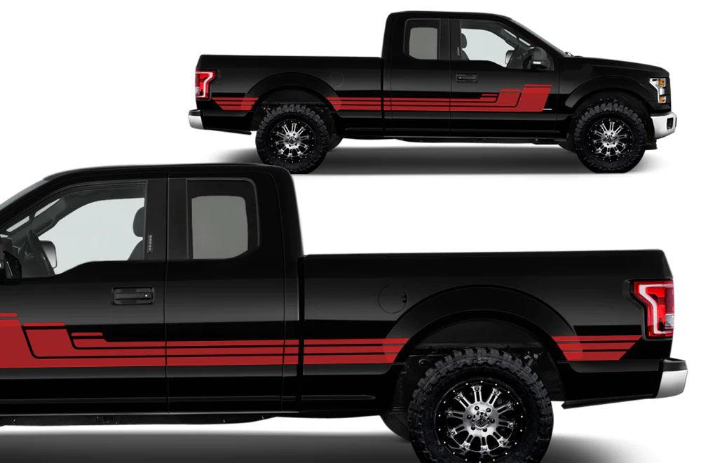 Ford F-150 SuperCab (2015-2020) | Custom Decals, Graphics and Stickers - Hocky Rally Decal Kit - Jkprostickers