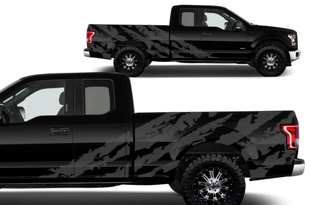 Ford F-150 SuperCab (2015-2020) | Custom Decals, Graphics and Stickers - Shredded Decal Kit - Jkprostickers