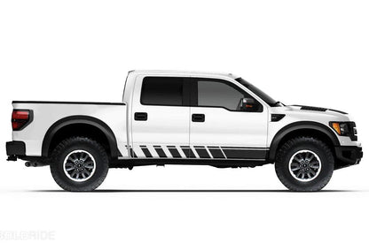 Ford F-150 SVT Raptor Rocker Panel Stripes Decals (Pair) : Vinyl Graphics Kit Fits (2010-2014)