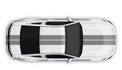 Ford Mustang (2005 to 2022) Custom Decals, Graphics and Stickers - Dual Full Body Racing Stripes - Jkprostickers