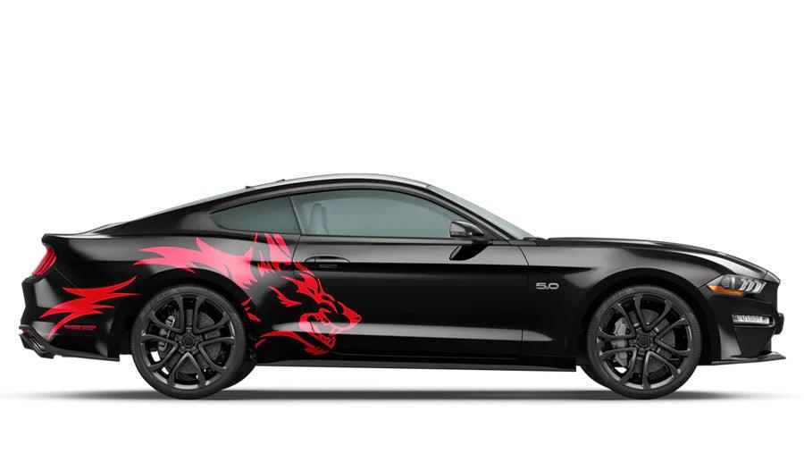 Ford Mustang (2005 to 2022) Custom Decals, Graphics and Stickers - Coyote Fender Wrap Kit - Jkprostickers