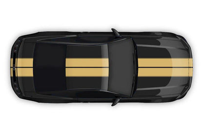 Ford Mustang (2005 to 2022) Custom Decal, Graphics and Stickers - Double Contoured Full Body Stripes - Jkprostickers