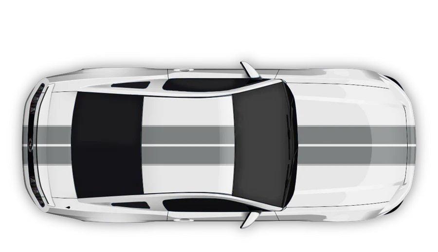 Ford Mustang (2005 to 2022) Custom Decal, Graphics and Stickers - Double Contoured Full Body Stripes - Jkprostickers