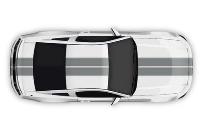 Ford Mustang (2005 to 2022) Custom Decal, Graphics and Stickers - Double Contoured Full Body Stripes - Jkprostickers