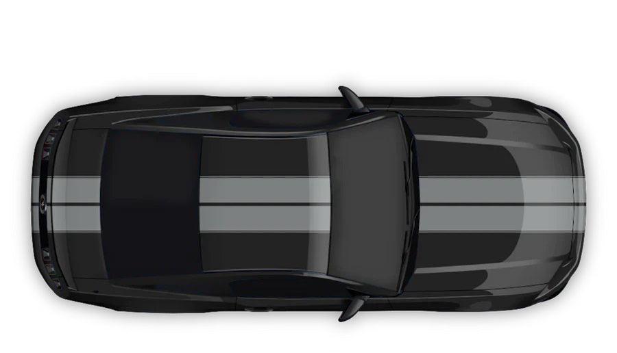 Ford Mustang (2005 to 2022) Custom Decal, Graphics and Stickers - Double Contoured Full Body Stripes - Jkprostickers