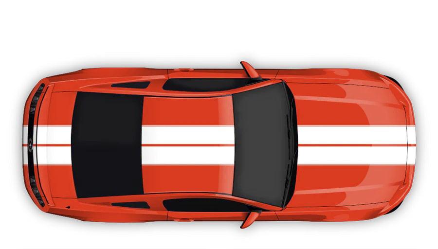 Ford Mustang (2005 to 2022) Custom Decal, Graphics and Stickers - Double Contoured Full Body Stripes - Jkprostickers
