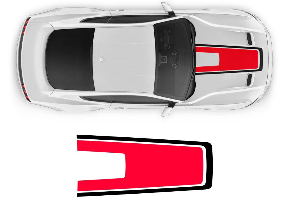 Ford Mustang Two Accent Hood Decal : Vinyl Graphics Kit Fits (2015-2023)