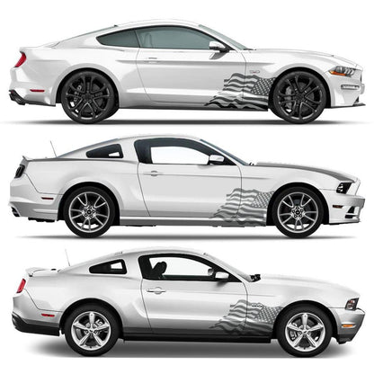 Ford Mustang (all models) Custom Decals, Graphics and Stickers - US Flag Wrap Kit - Jkprostickers