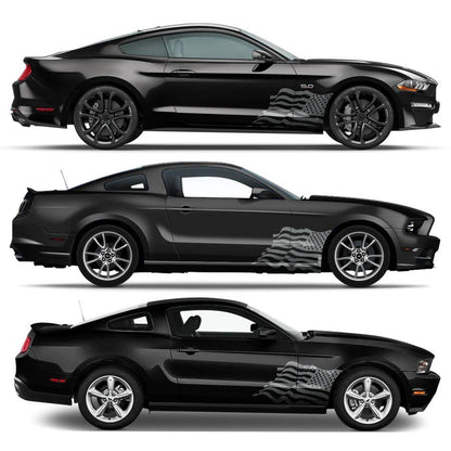 Ford Mustang (all models) Custom Decals, Graphics and Stickers - US Flag Wrap Kit - Jkprostickers