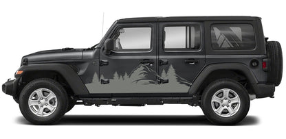 Forest Adventure Mountain side graphics gray for jeep wrangler jl