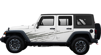 Mud splash side  graphics decal kit for jeep wrangler jk gray