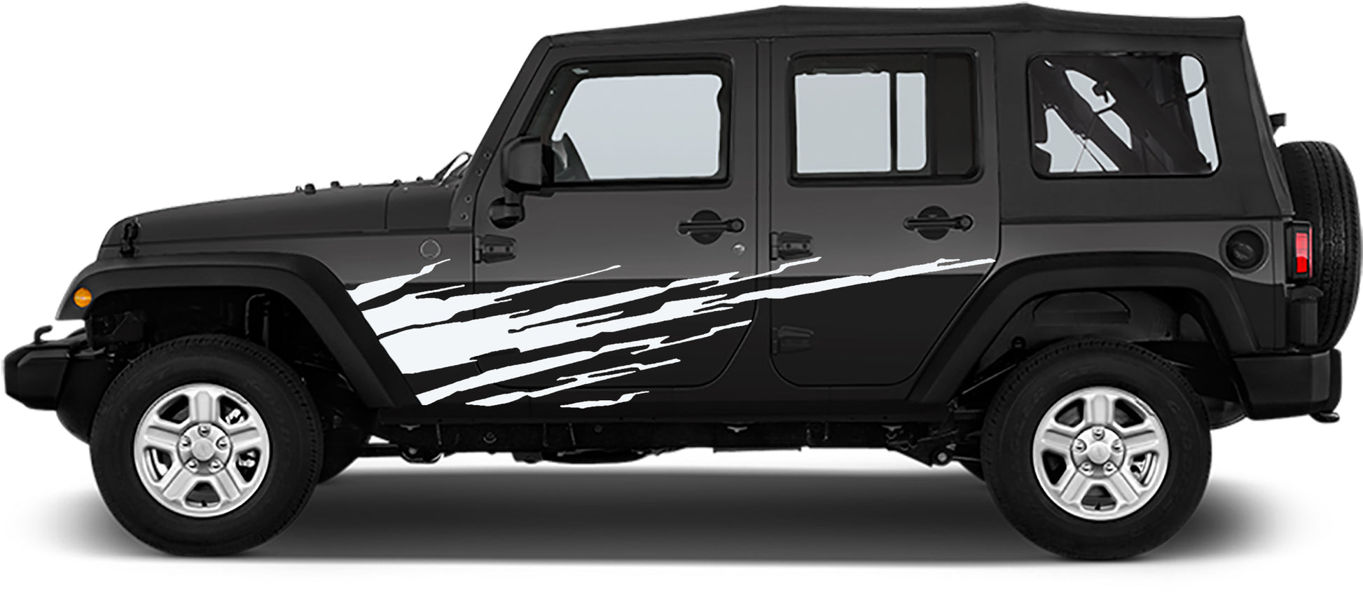 Mud splash side  graphics decal kit for jeep wrangler jk White