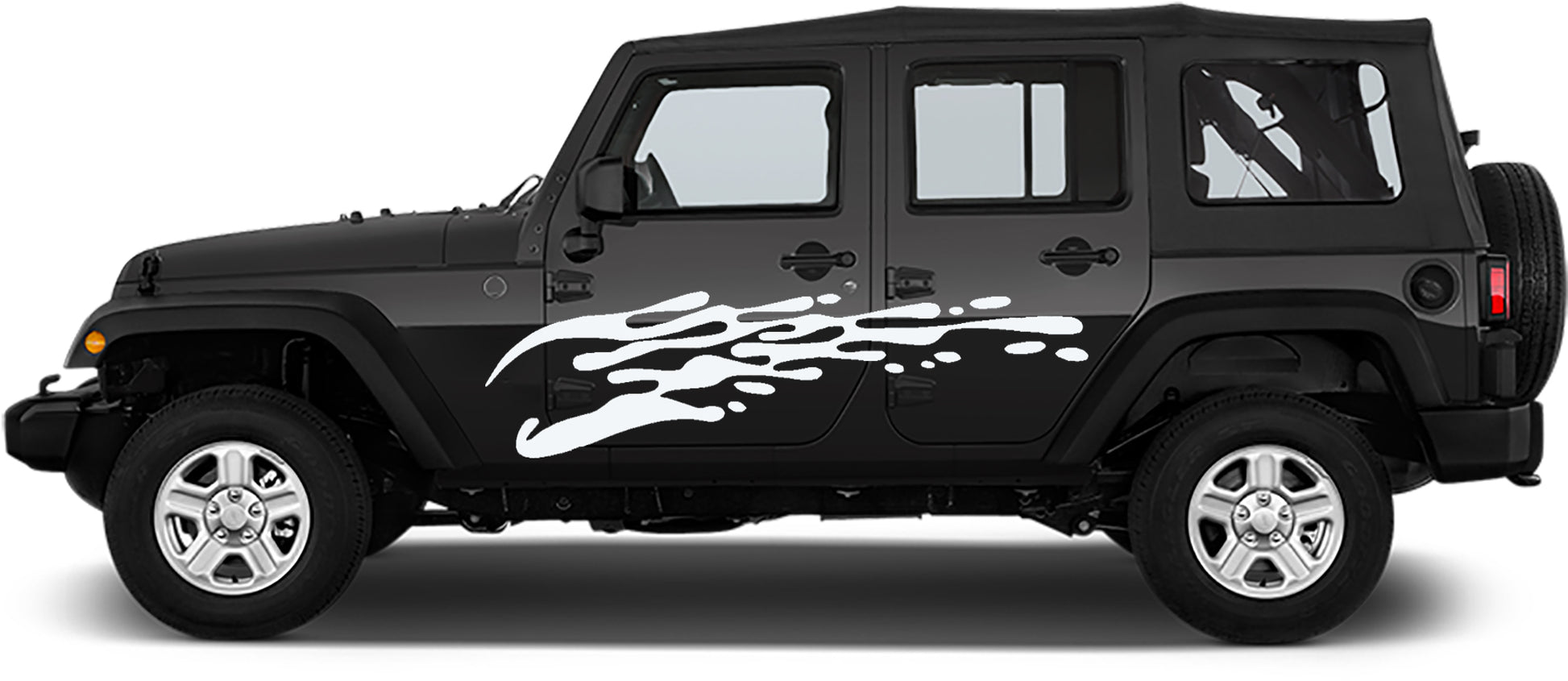 White Side Drip Decal Graphics kit for jeep wrangler jk