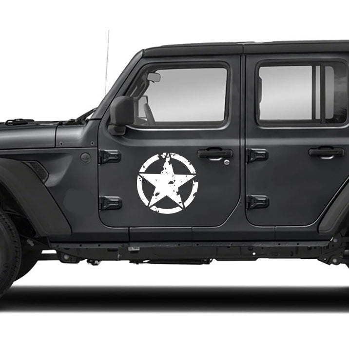 Army Star door graphics for jeep wrangler jl white
