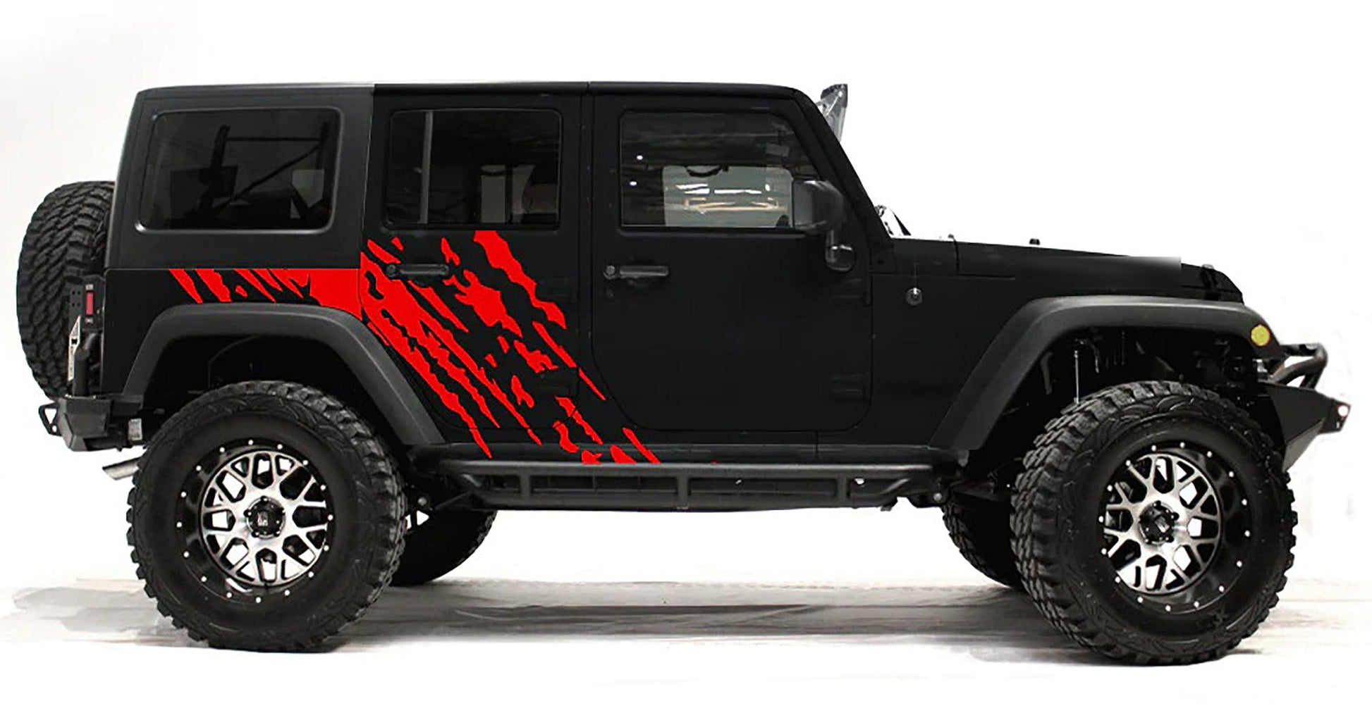 Jeep Wrangler JK (2007-2018) Custom Decals, Graphics and Stickers - Splash Back Door Kit - Jkprostickers