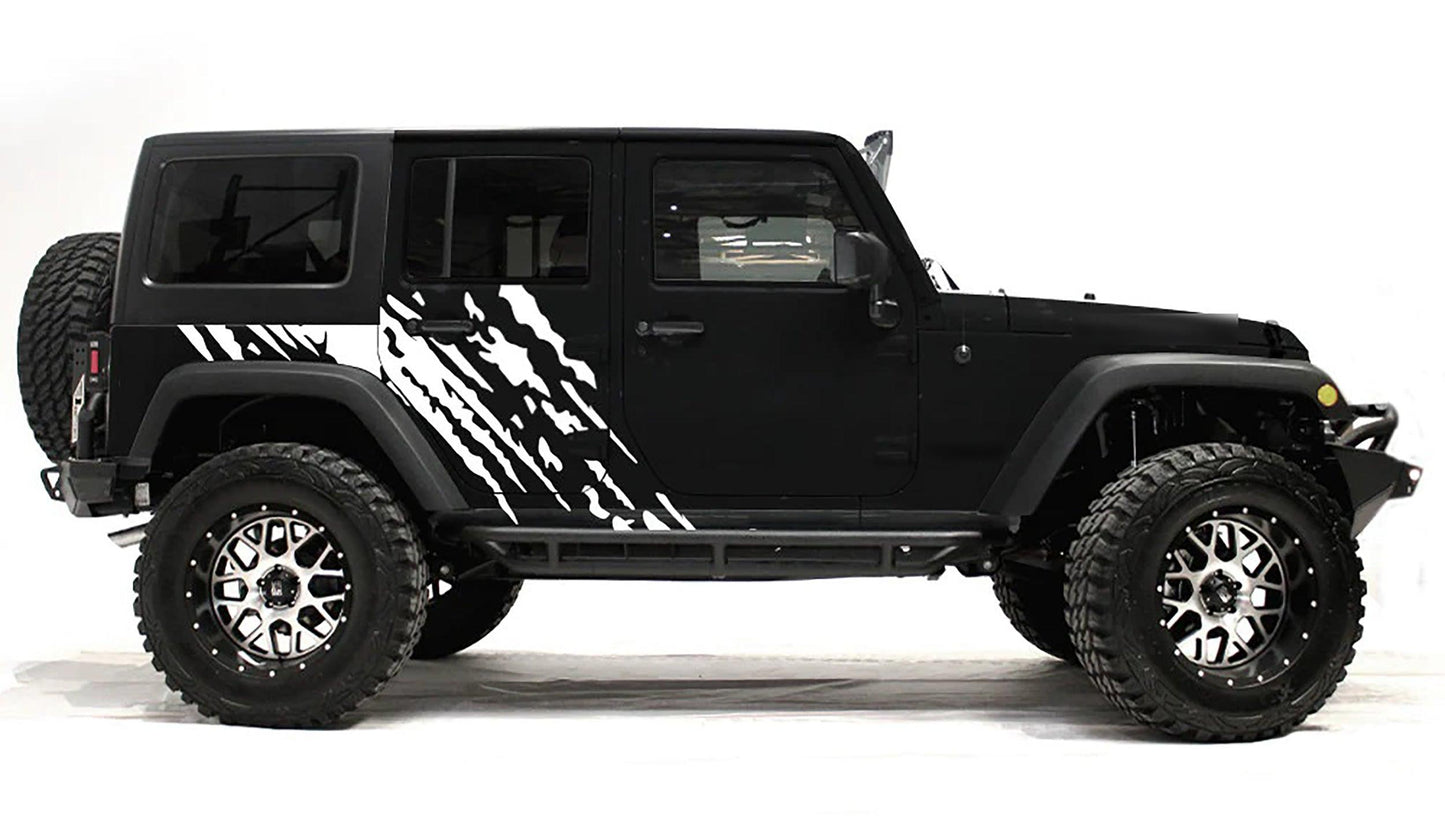 Jeep Wrangler JK (2007-2018) Custom Decals, Graphics and Stickers - Splash Back Door Kit - Jkprostickers