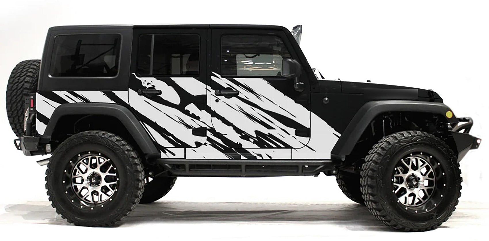 Jeep Wrangler JK Shredded Side Decals (Pair) : Vinyl Graphics Kit fits