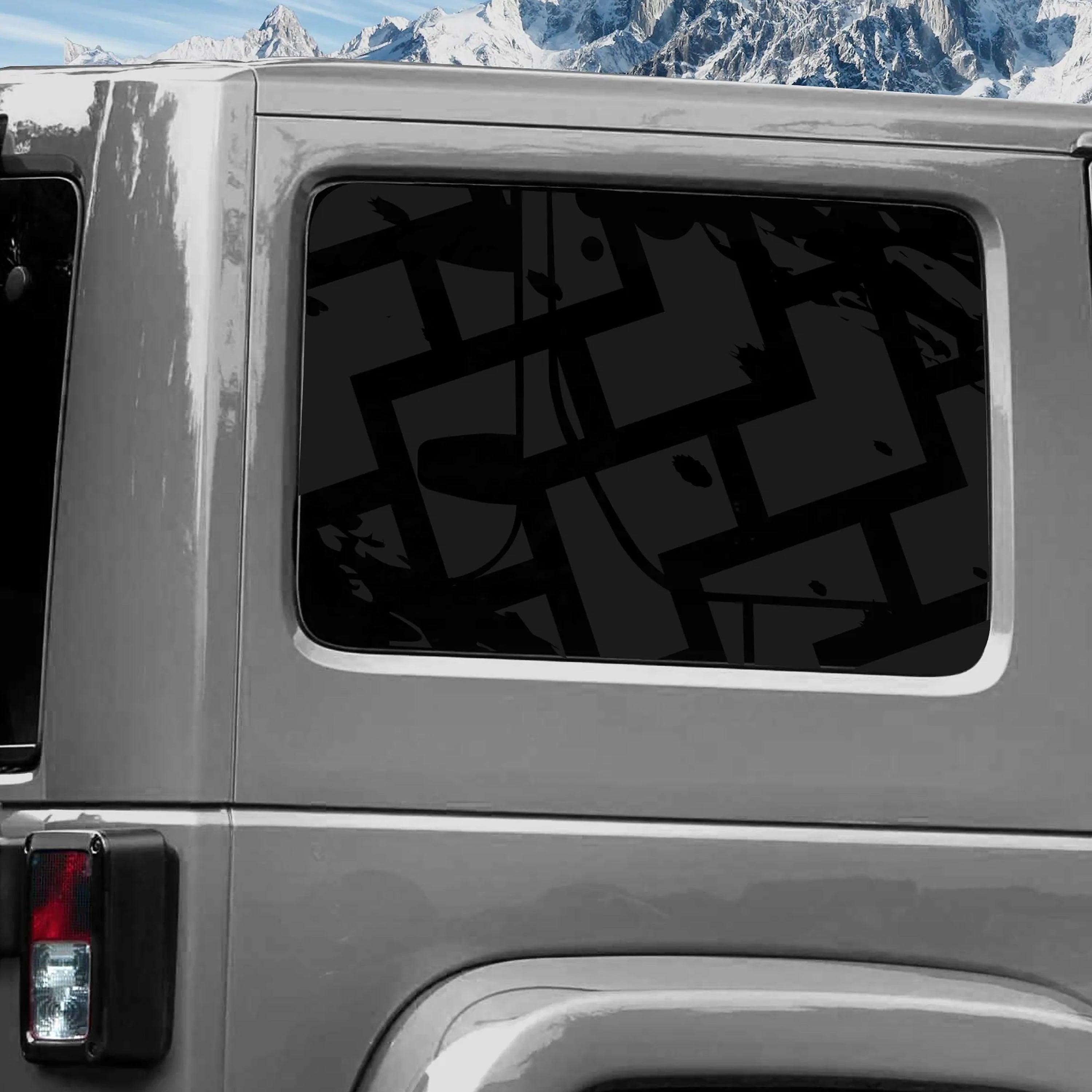 Jeep Wrangler JK (2011-2018) Custom Decals, Graphics and Stickers - Tire Tracks Window Kit - Jkprostickers