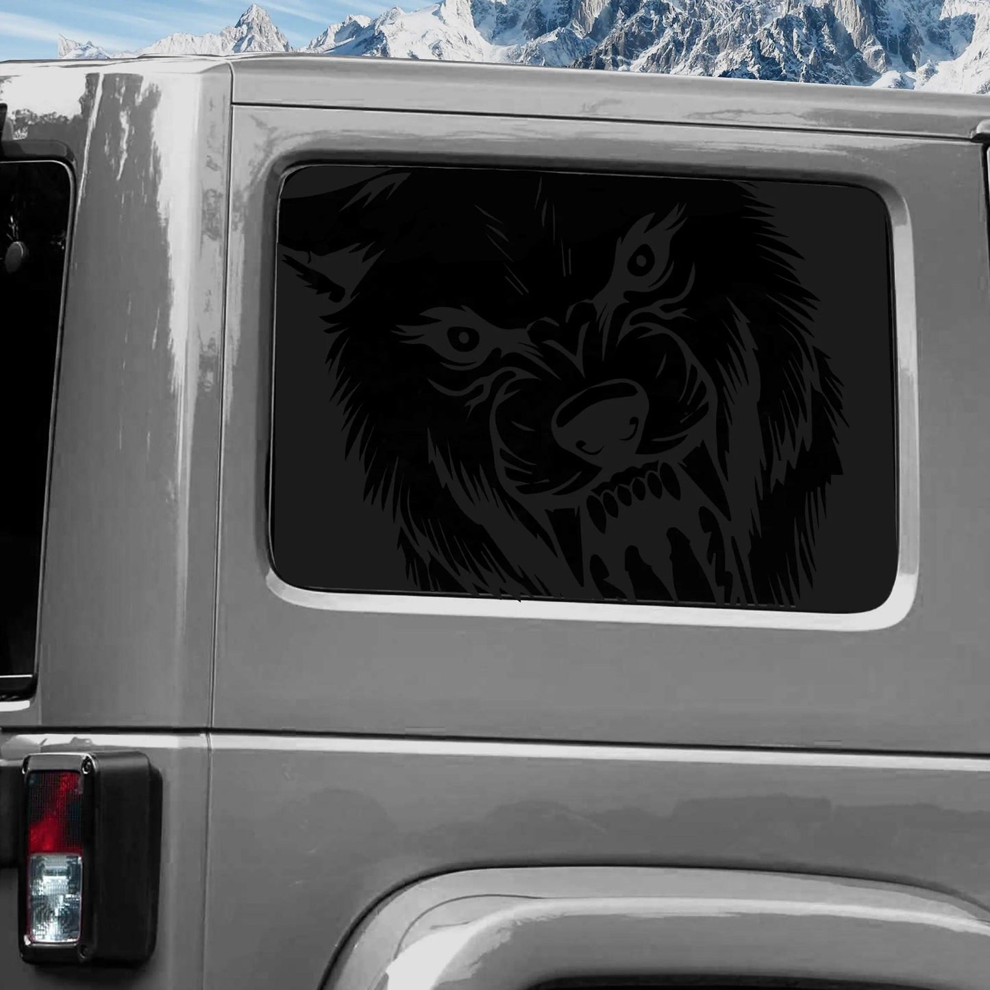 Jeep Wrangler JK (2011-2018) Custom Decals, Graphics and Stickers - Wolf Rear Window Kit - Jkprostickers