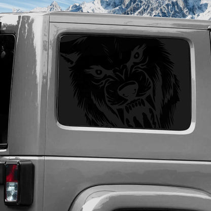 Jeep Wrangler JK (2011-2018) Custom Decals, Graphics and Stickers - Wolf Rear Window Kit - Jkprostickers