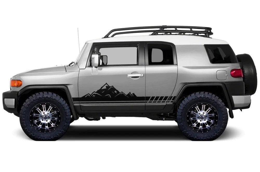 Toyota Fj Cruiser Mountain Side Stripes Decals (Pair) : Vinyl Graphics Kit Fits (2007-2014)