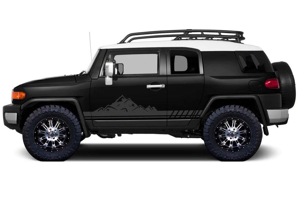 Toyota FJ Cruiser (2007-2014) Custom Vinyl Decals, Graphics and Stickers - Mountain Side Stripe Kit - Jkprostickers