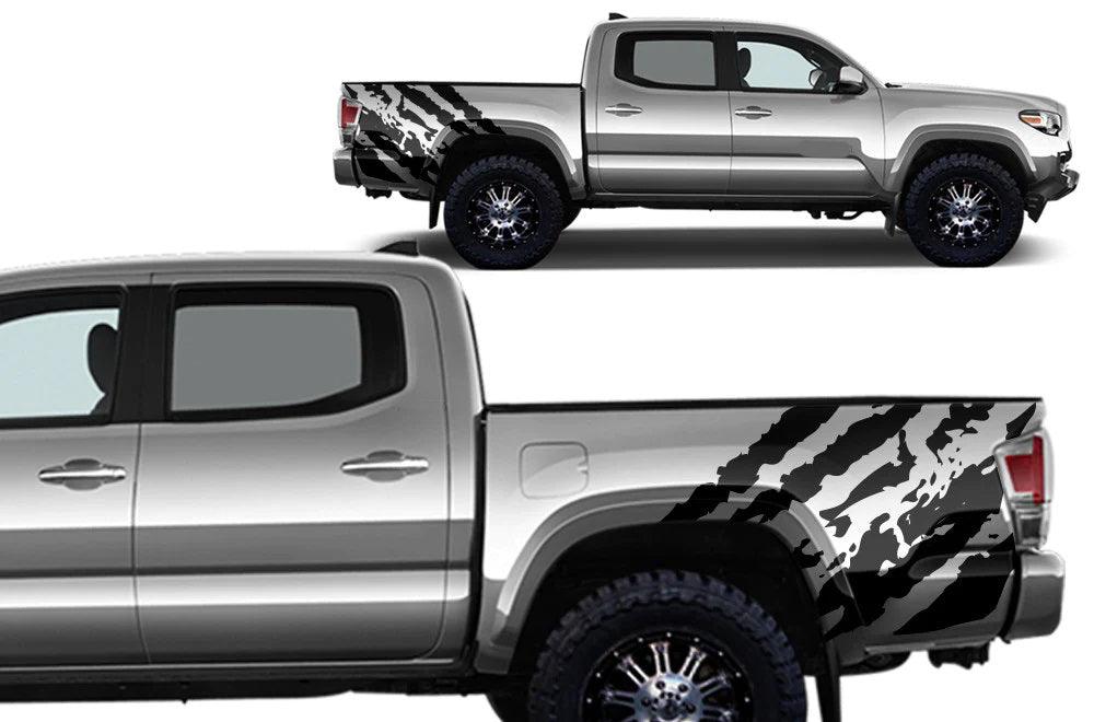 Toyota Tacoma Ripped Bed Decals (Pair) : Vinyl Graphics Kit Fits (2016-2022)