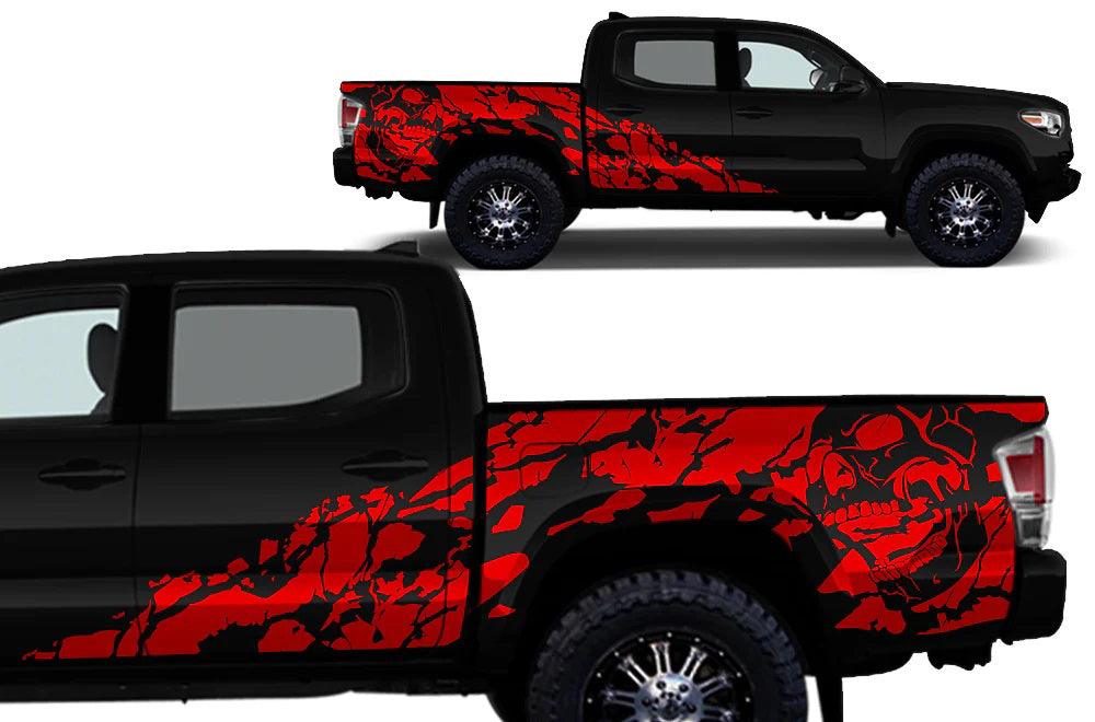 Toyota Tacoma (2016-2022) Vinyl Graphics Decals and Stickers - Nightmare Style Wrap Kit. - Jkprostickers