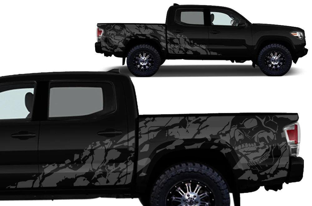 Toyota Tacoma 4Door Short Bed (2016-2022) Vinyl Graphics Decals and Stickers - Nightmare Bed Decal - Jkprostickers