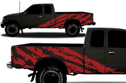 Toyota Tacoma (1995-2004) Custom Vinyl Decals, Graphics and Stickers - Shredded Wrap Kit - Jkprostickers