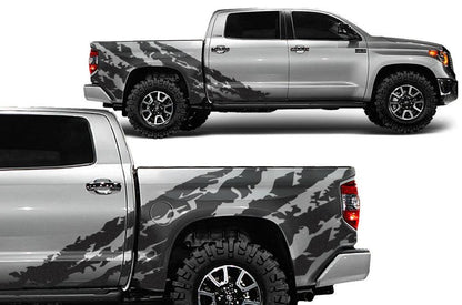 Toyota Tundra Shredded Side Decals (Pair) : Vinyl Graphics Kit Fits (2014-2021)